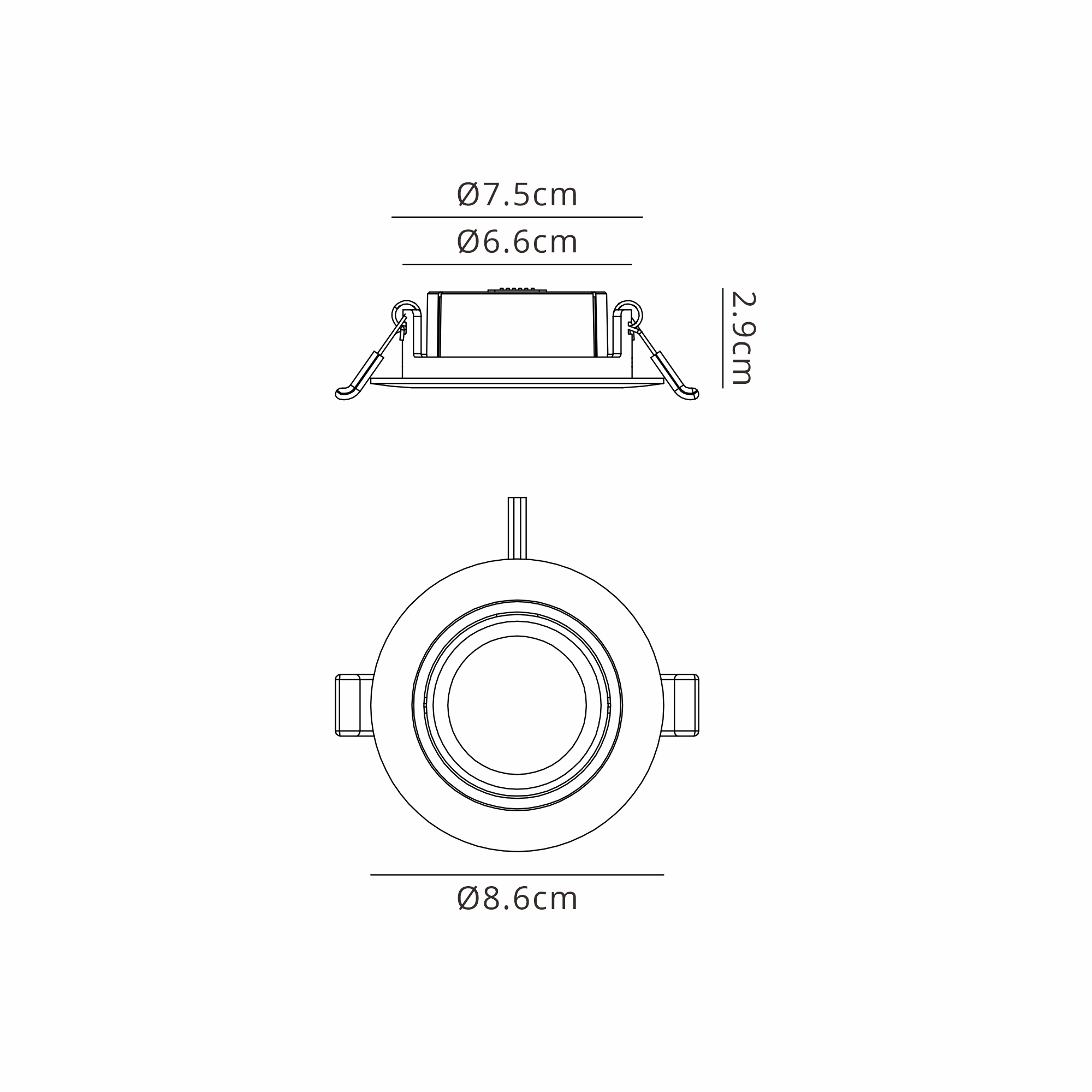 Panama Recessed Ceiling Luminaires Mantra Fusion Round Recess Ceiling